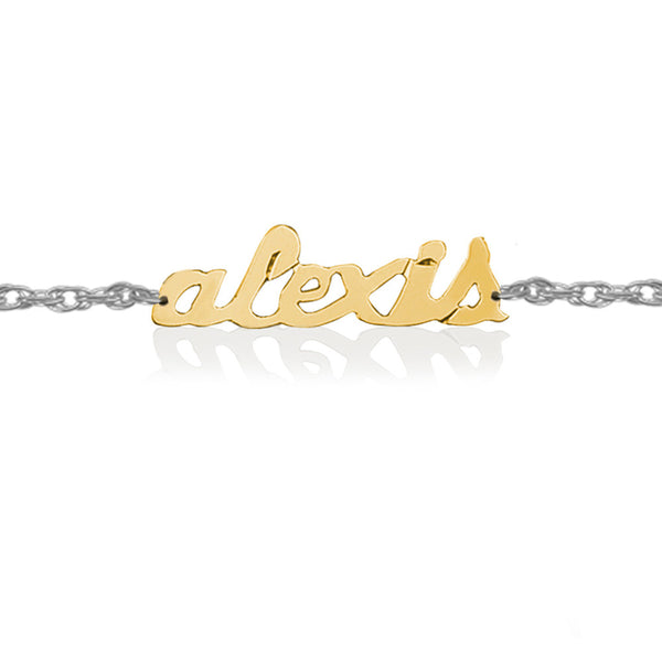 Jane Basch Designs Petite Personal Name Ankle Bracelet - 14K Yellow Gold
