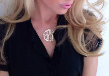 Jane Basch Designs Lace Monogram Necklace - Sterling Silver
