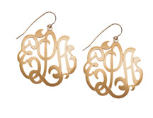 Jane Basch Designs Earrings - Lace Monogram - Gold