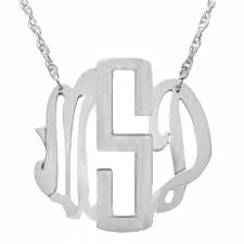 Jane Basch NeoClassic Sterling Silver Monogram Necklace