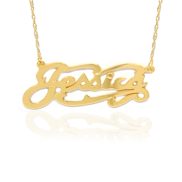 Jane Basch Designs Script Name Necklace - GOLD