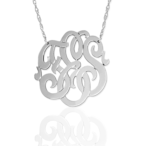 Jane Basch Designs Lace Monogram Necklace - Sterling Silver