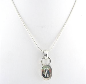 Sterling Silver Pendant - Chunky Oval Slide - Double Loop Bale - Save 50%!