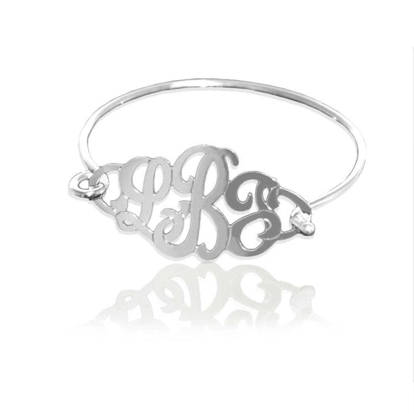 Jane Basch Designs Monogram Bangle Bracelet - Sterling Silver