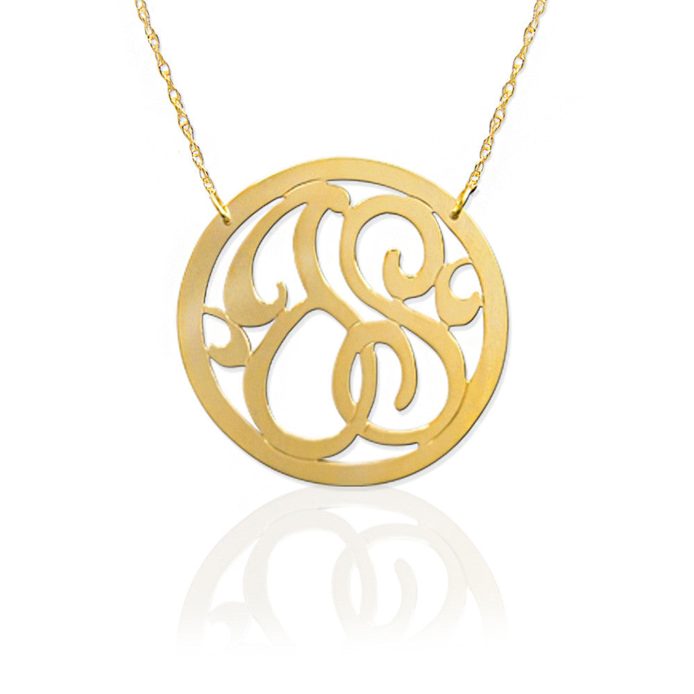 Jane Basch Designs Petite Personal 2-Initial Block Necklace 14K