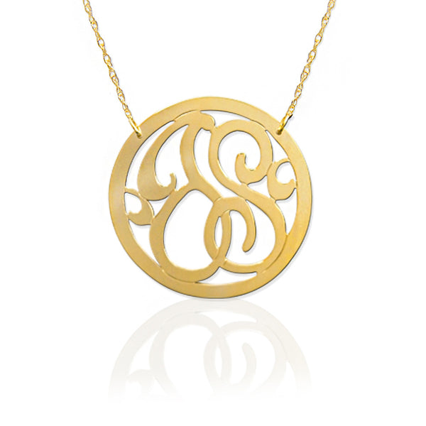 Jane Basch Designs Petite Personal 2-Initial Block Necklace - 14K Yellow Gold
