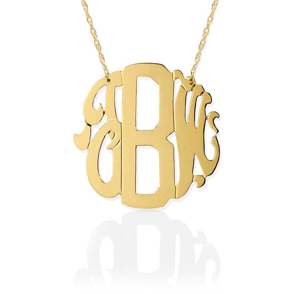 Jane Basch Designs NeoClassic Gold Monogram Necklace