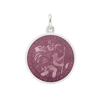 St Christopher Medal-Small - Lavender