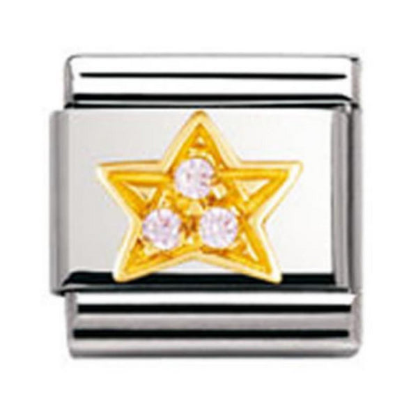Authentic Nomination Link - Star - Pink CZ