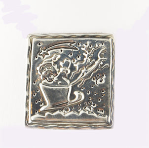 Sterling Silver Pin - Santa in Sleigh - 60% Off!