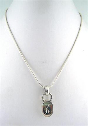 Chunky 'Solomon Stone' Oval Silver Necklace - Made in Israel
