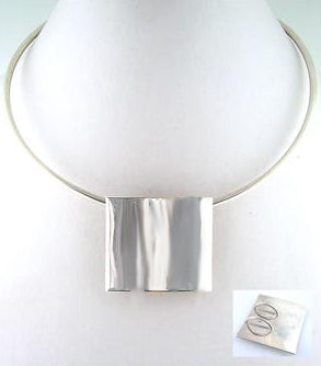 Sterling Silver Pendant - Curved Rectangle Slide - Save 60%