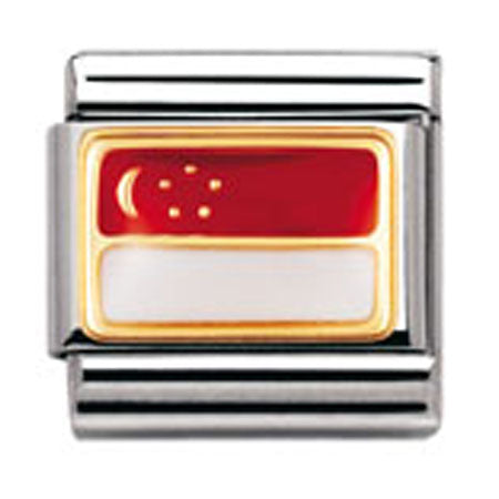 Authentic Nomination International Enamel Flag - Singapore