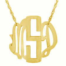 Jane Basch Designs NeoClassic Gold Monogram Necklace