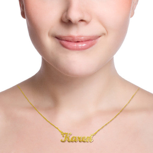Small Script Nameplate Necklace - Jane Basch Designs
