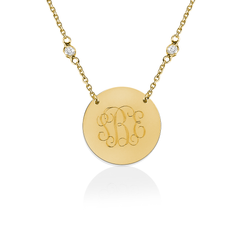 Jane Basch Lace Monogram Necklace - 14K Gold or Gold Vermeil - Flag Lady  Gifts