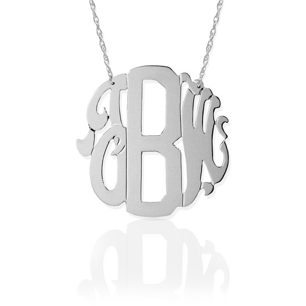 Jane Basch NeoClassic Sterling Silver Monogram Necklace