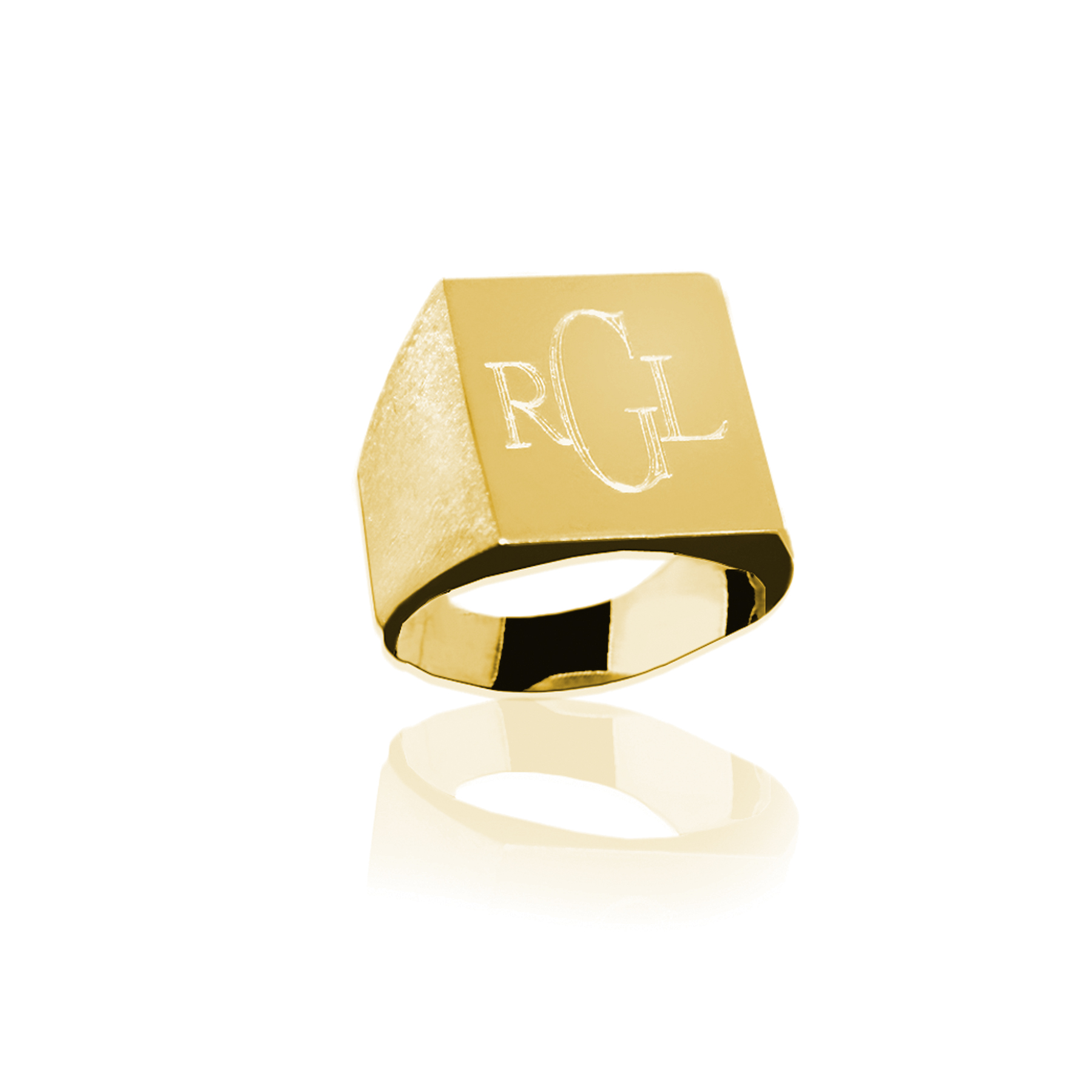 Jane Basch Designs Large Rectangle Ring GOLD FREE Engraving