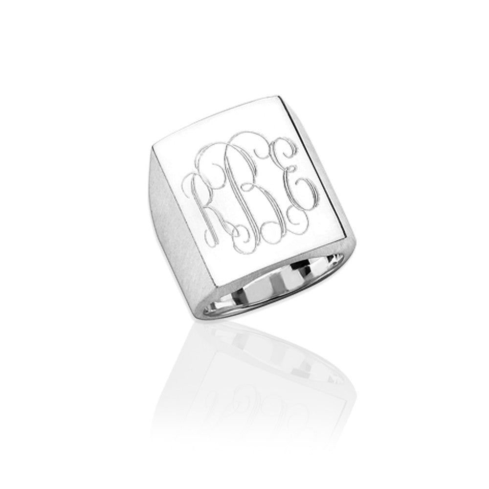 Buy Sterling Silver Personalised St Christopher Signet Ring for