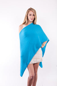 Alashan 100% Cashmere Dress Topper Poncho - Seashore